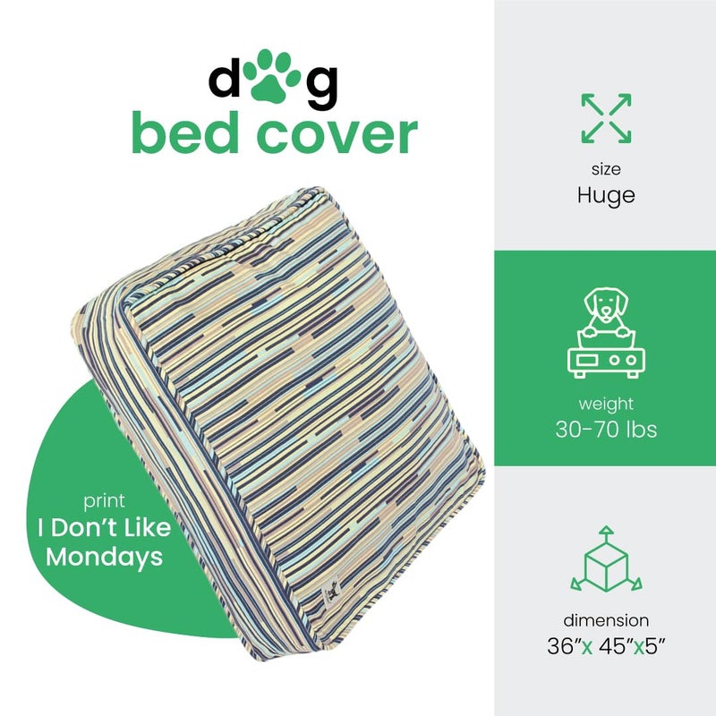 Molly Mutt Huge Dog Bed Cover - I Donâ€™t Like Mondays Print - Measures 36" x45"x5"- 100% Cotton - Durable - Breathable - Sustainable - Machine Washable Dog Bed Cover - Image 2